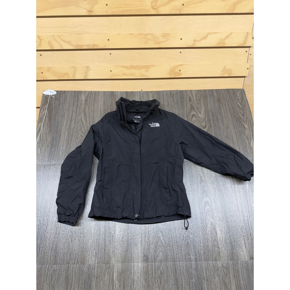 The North Face HyVent Rain Jacket Womens Small Black Waterproof No Hood Shell
